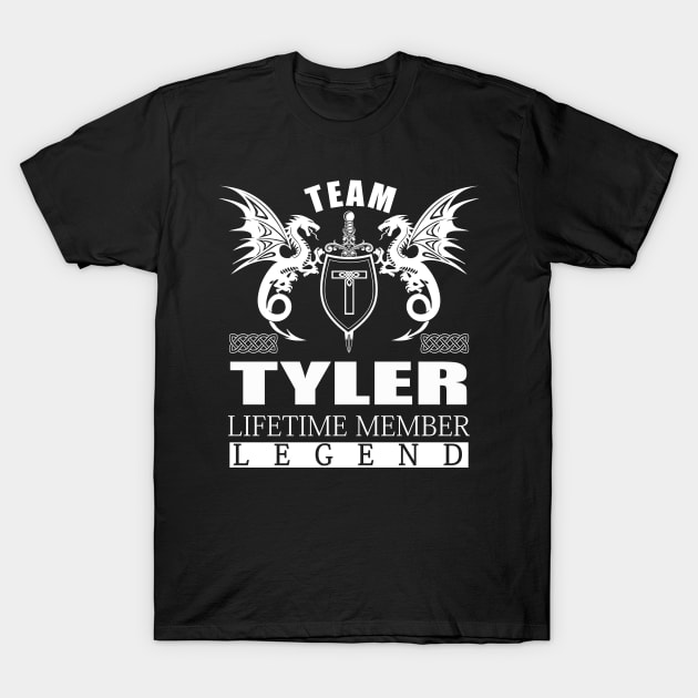 Team TYLER Lifetime Member Legend T-Shirt by MildaRuferps